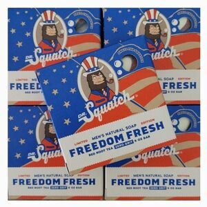 5-pack Dr Squatch FREEDOM FRESH All-Natural Bar Soap Limited Edition Zero Grit